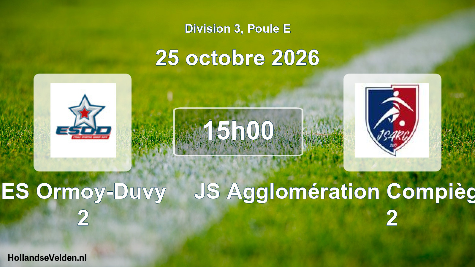 Scheduled Match: ES Ormoy-Duvy 2 - JS Agglomération Compiègne-Lacroix 2 (25 October 2026)