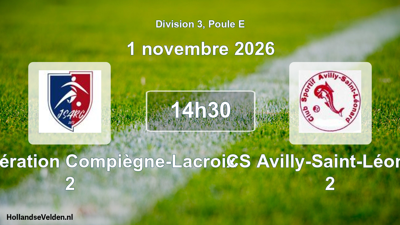 Scheduled Match: JS Agglomération Compiègne-Lacroix 2 - CS Avilly-Saint-Léonard 2 (1 November 2026)