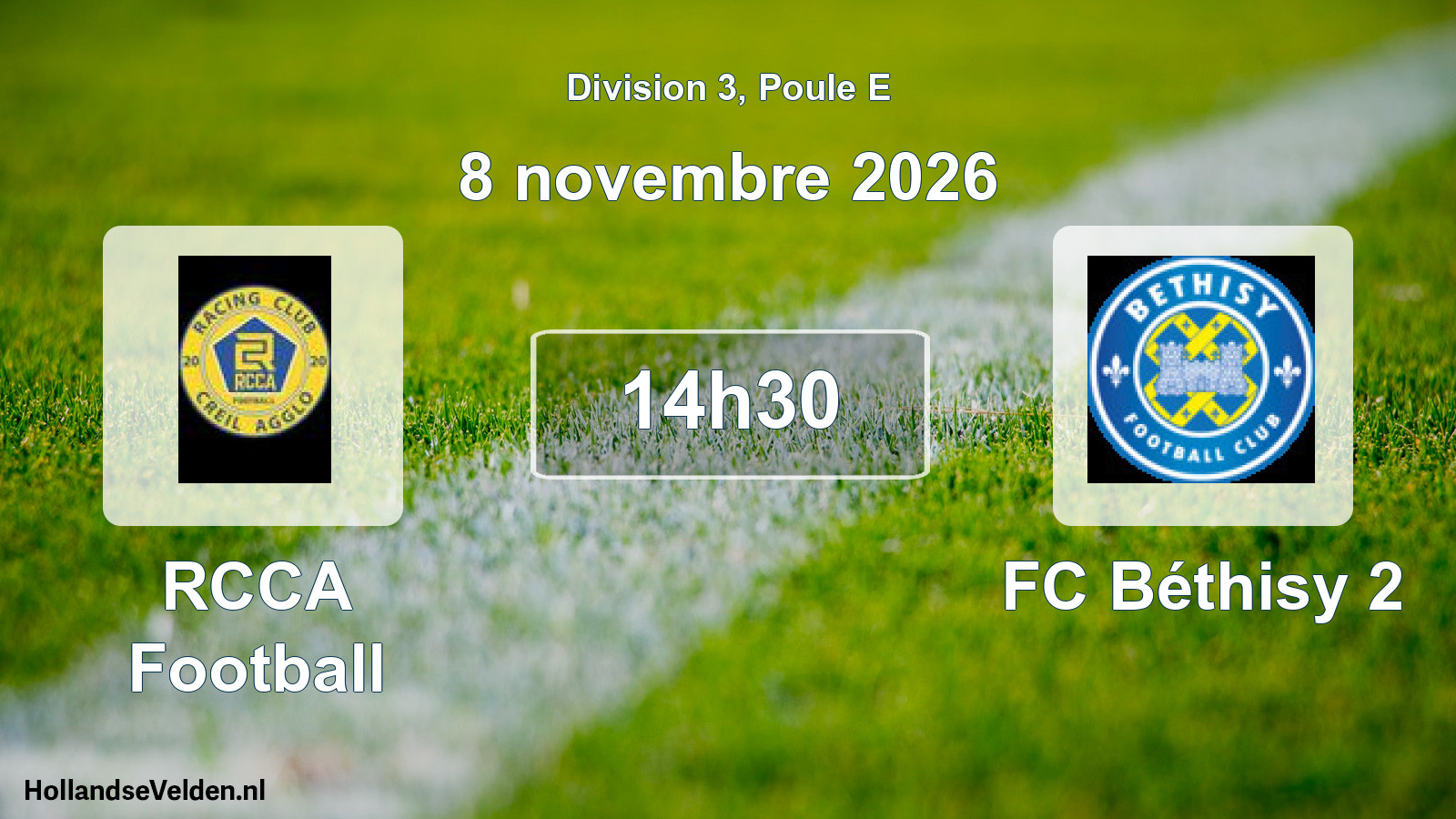 Scheduled Match: RCCA Football - FC Béthisy 2 (8 November 2026)
