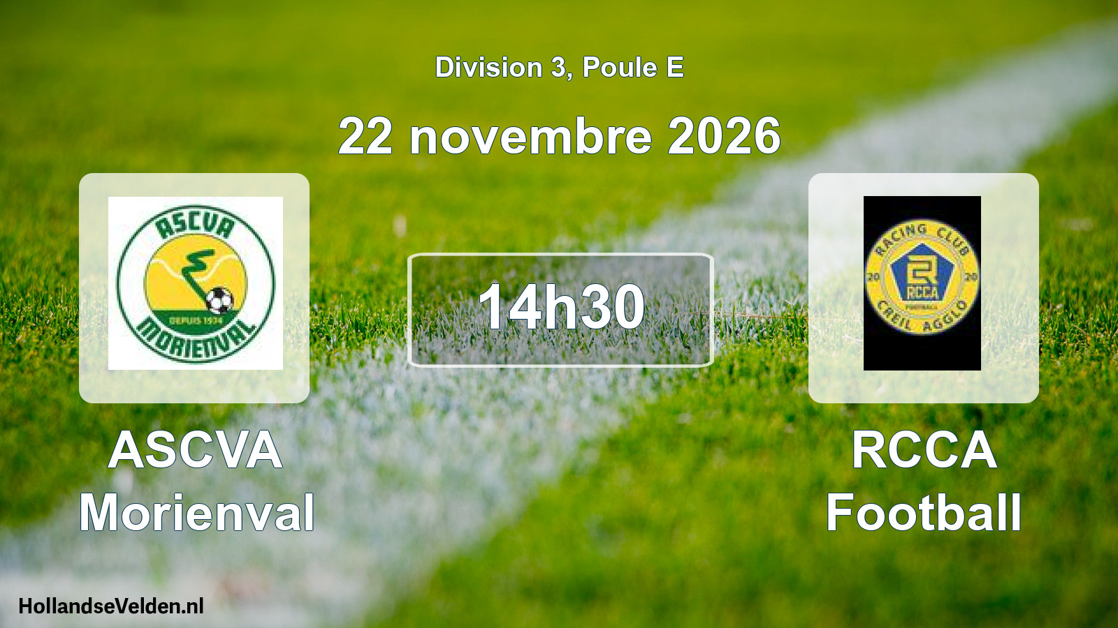 Scheduled Match: ASCVA Morienval - RCCA Football (22 November 2026)