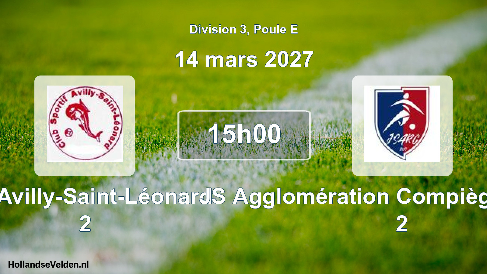Geplande wedstrijd: CS Avilly-Saint-Léonard 2 - JS Agglomération Compiègne-Lacroix 2 (14 maart 2027)