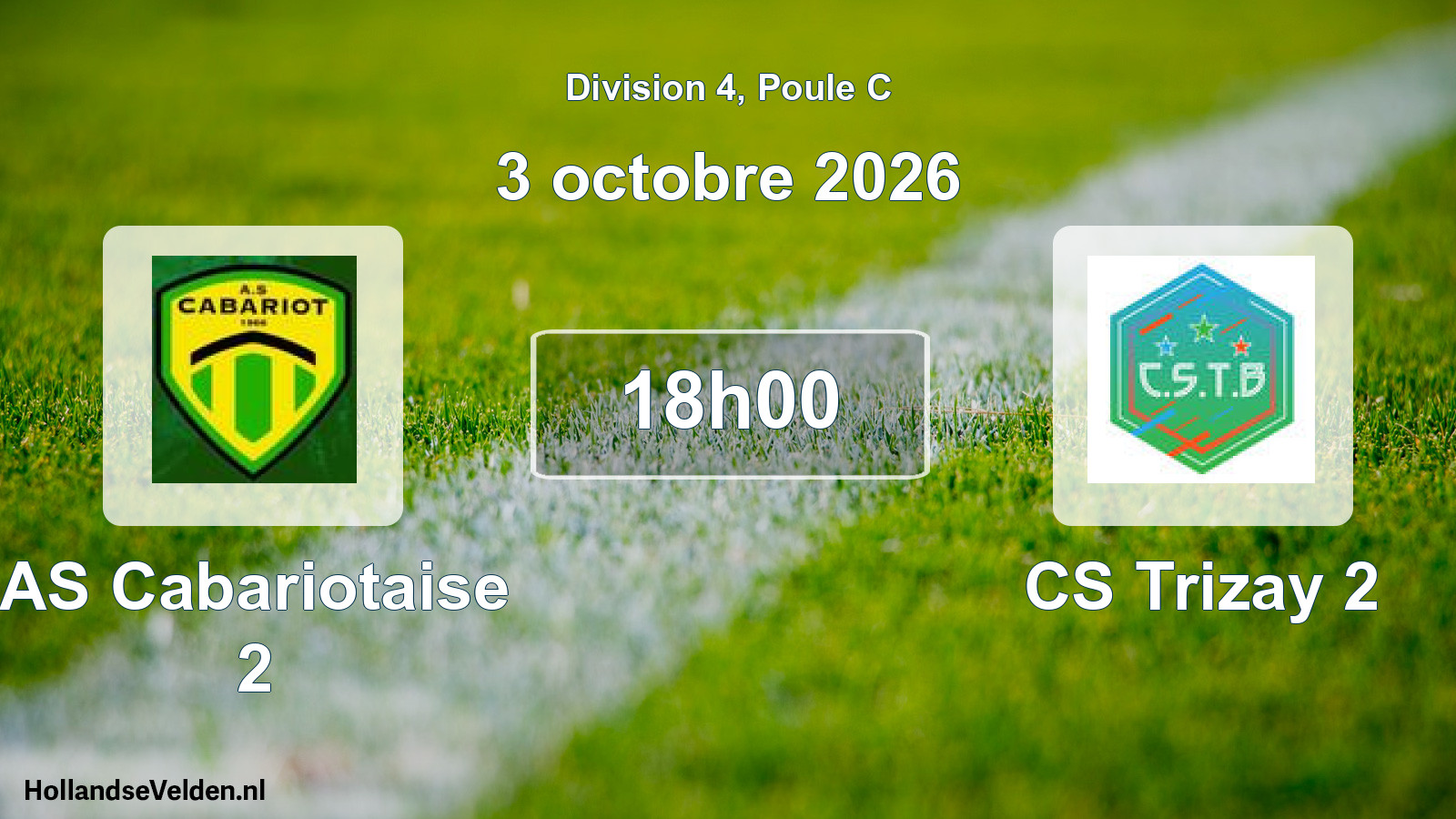 Match programmé: AS Cabariotaise 2 - CS Trizay 2 (3 octobre 2026)