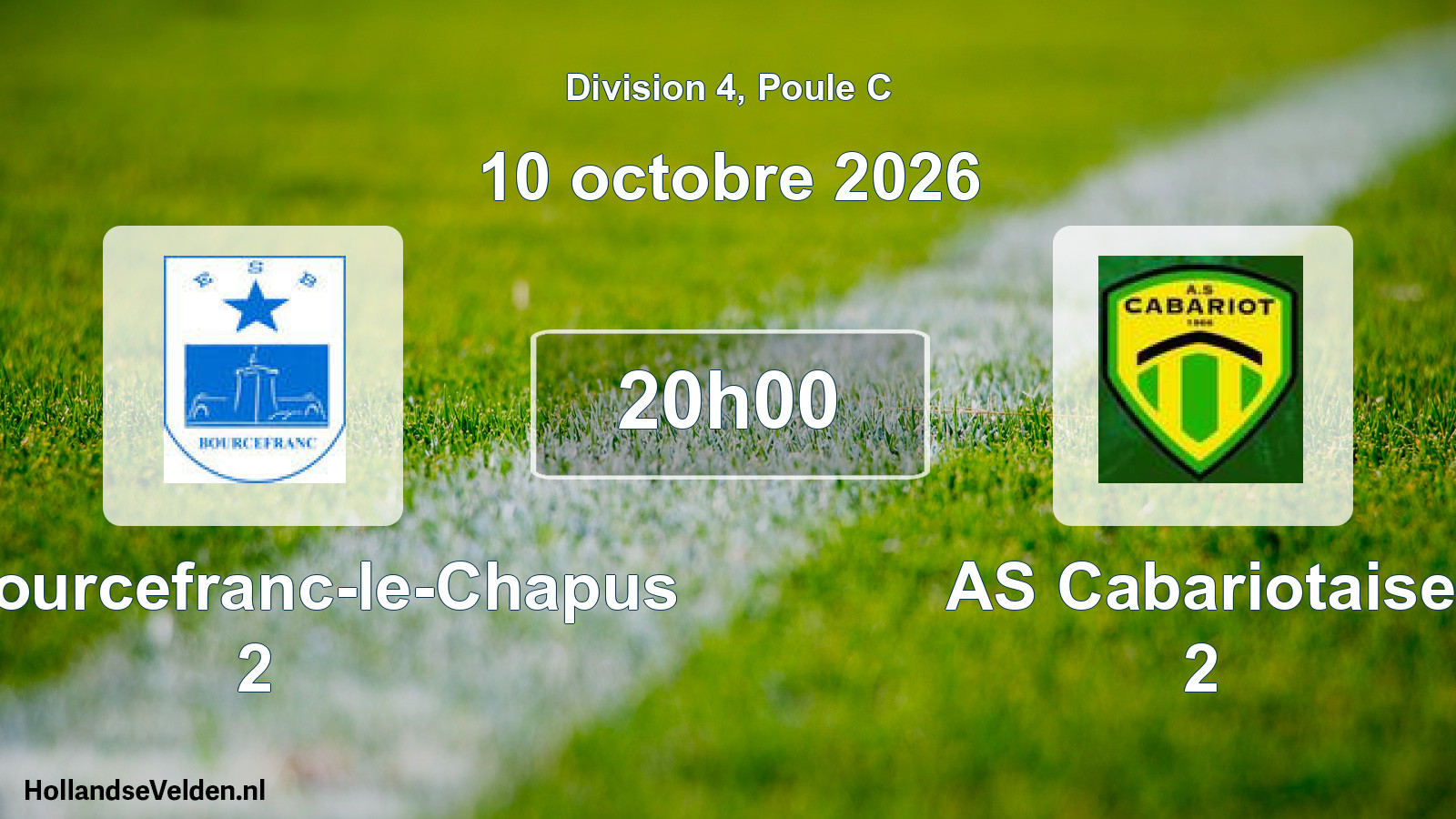 Match programmé: ES Bourcefranc-le-Chapus 2 - AS Cabariotaise 2 (10 octobre 2026)