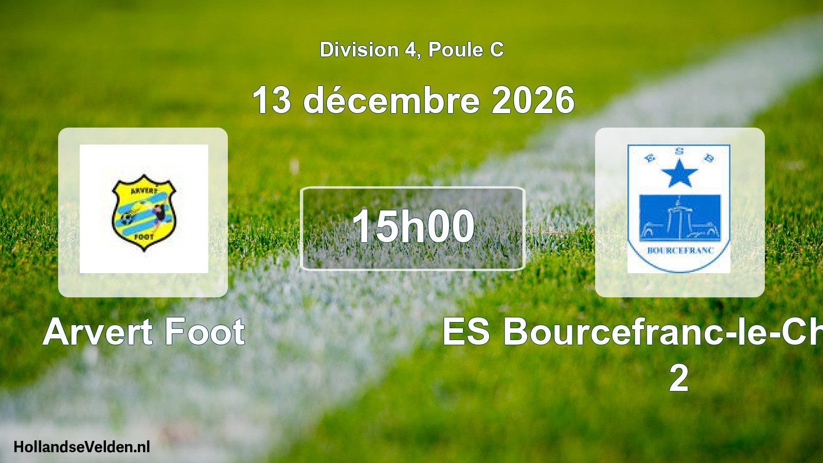 Match programmé: Arvert Foot - ES Bourcefranc-le-Chapus 2 (13 décembre 2026)