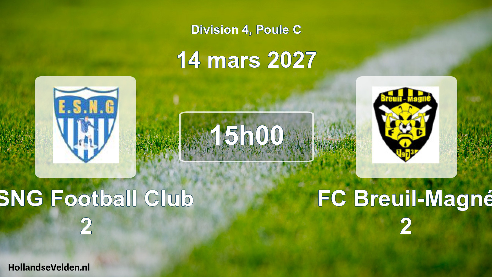 Match programmé: ESNG Football Club 2 - FC Breuil-Magné 2 (14 mars 2027)