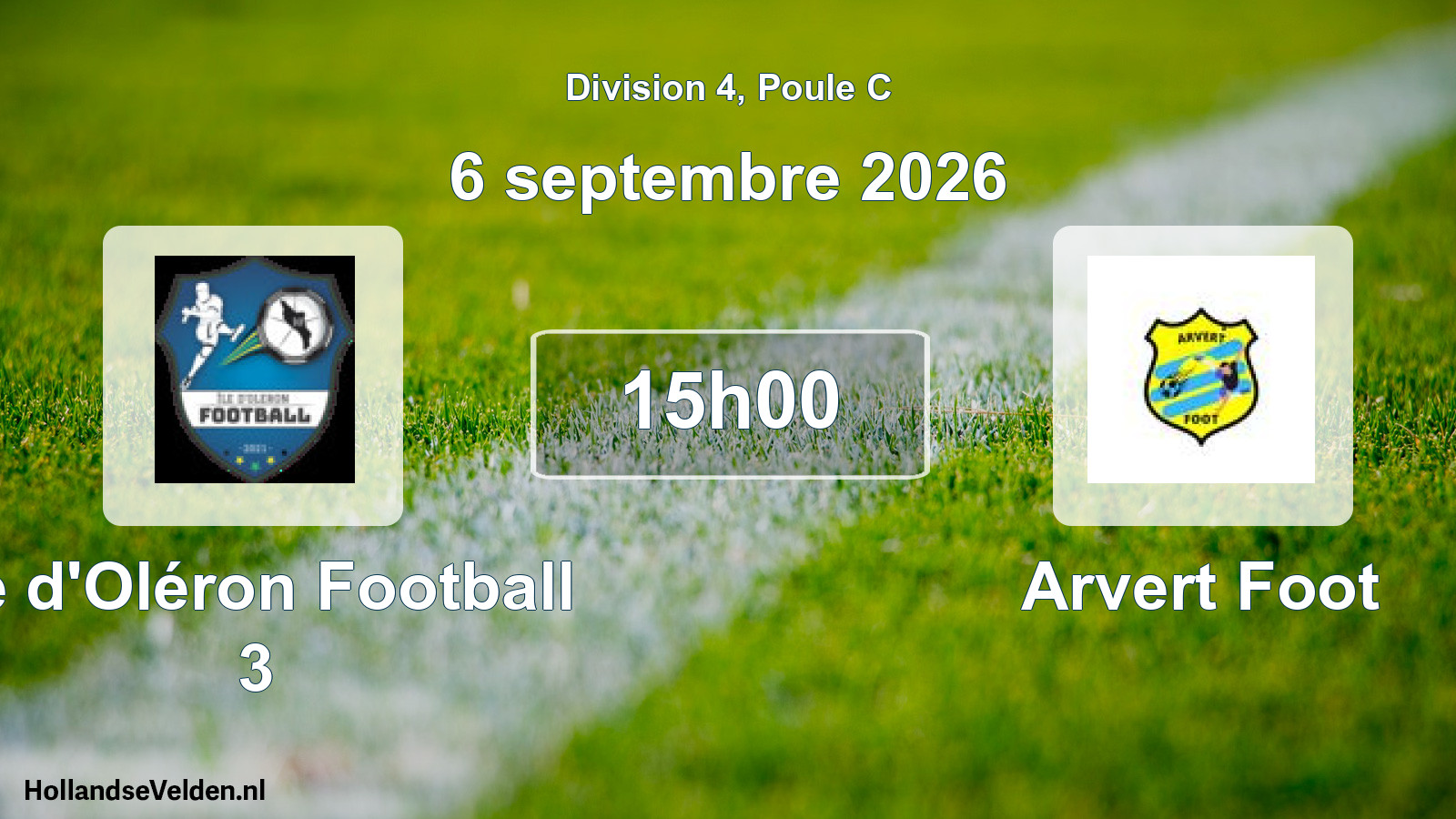 Match programmé: Île d'Oléron Football 3 - Arvert Foot (6 septembre 2026)