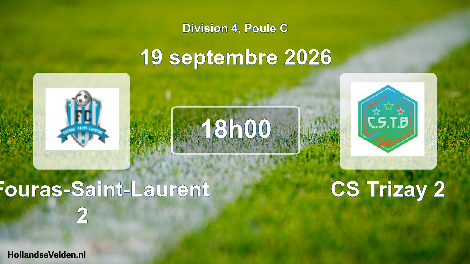 Match programmé: FC Fouras-Saint-Laurent 2 - CS Trizay 2 (19 septembre 2026)