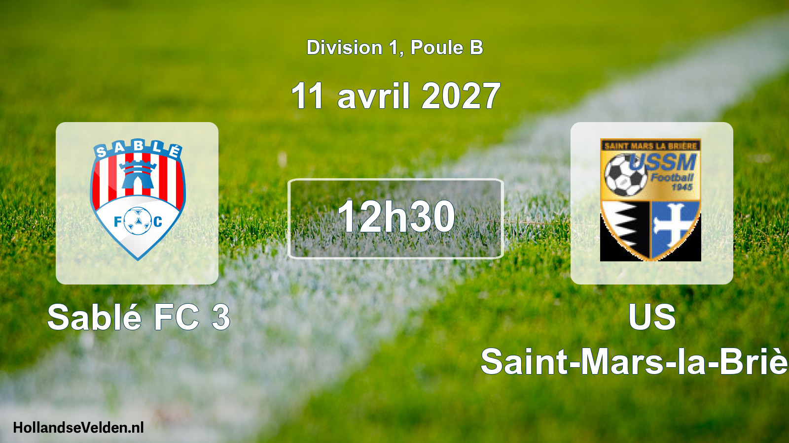 Match programmé: Sablé FC 3 - US Saint-Mars-la-Brière (11 avril 2027)