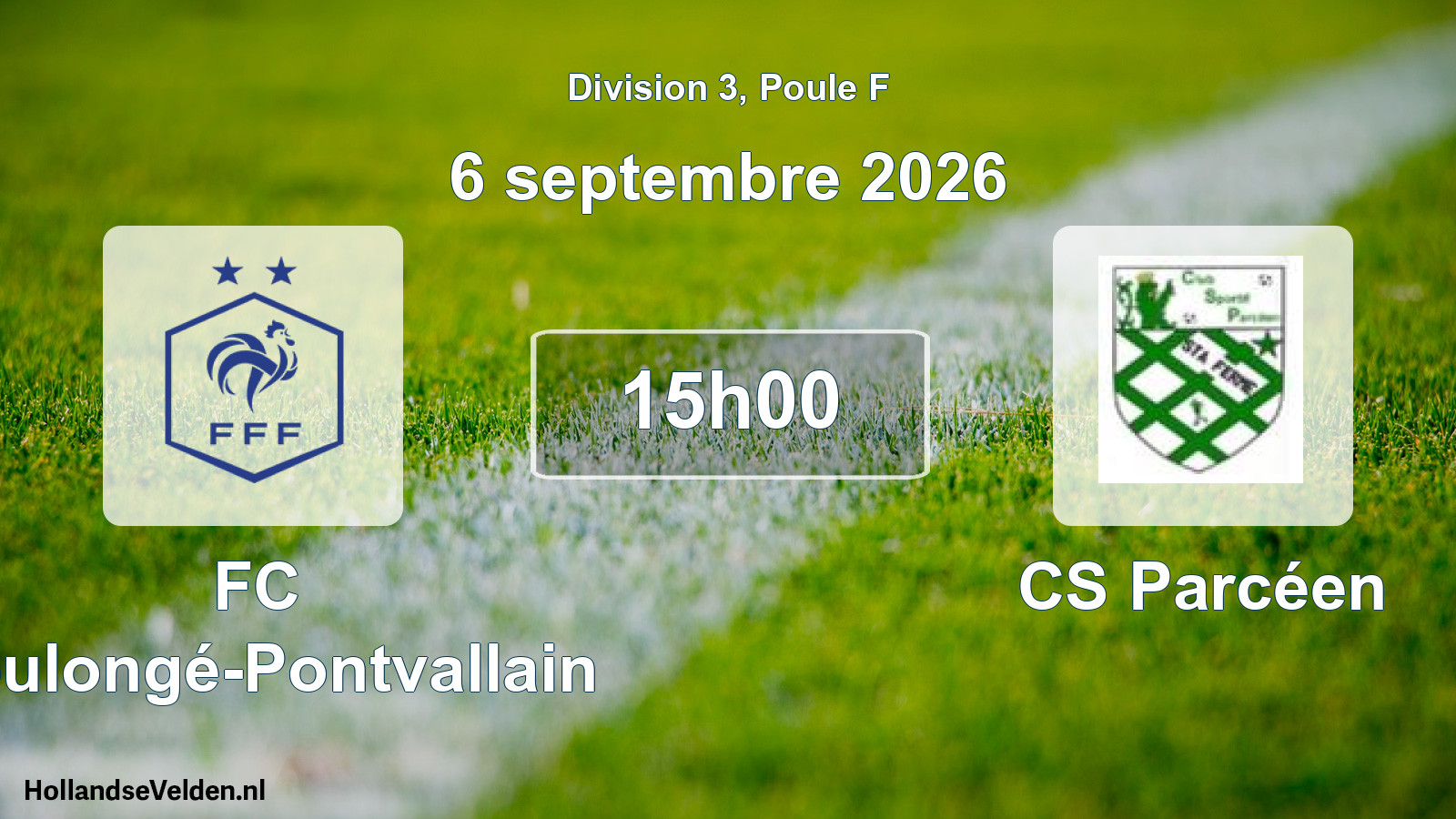 Geplande wedstrijd: FC Coulongé-Pontvallain - CS Parcéen (6 september 2026)