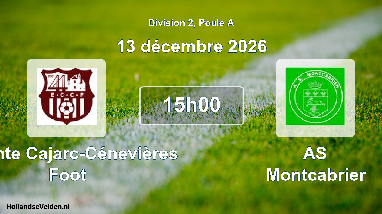 Scheduled Match: Entente Cajarc-Cénevières Foot - AS Montcabrier (13 December 2026)