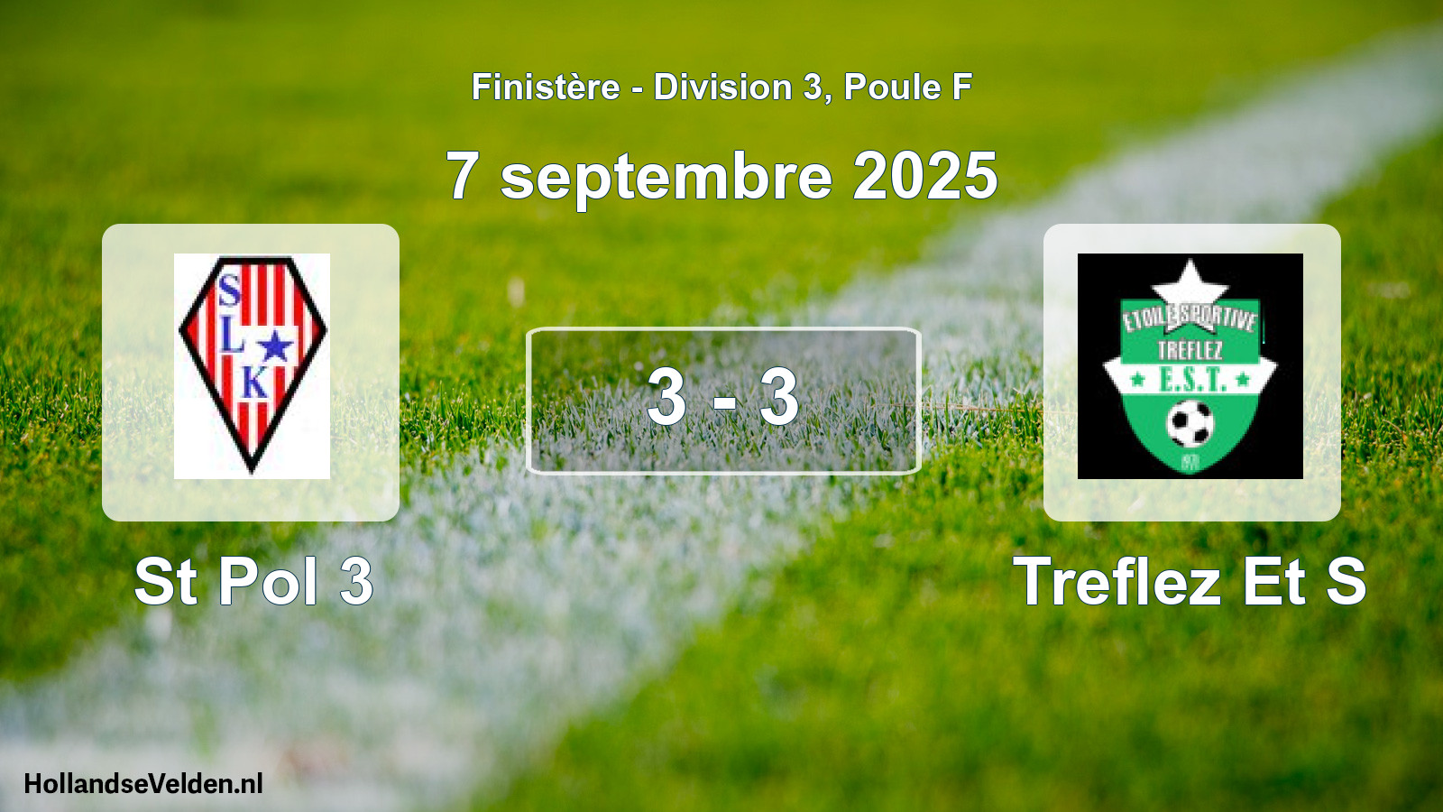 Gespeelde wedstrijd: St Pol 3 - Treflez Et S 3 - 3 (7 septembre 2025)