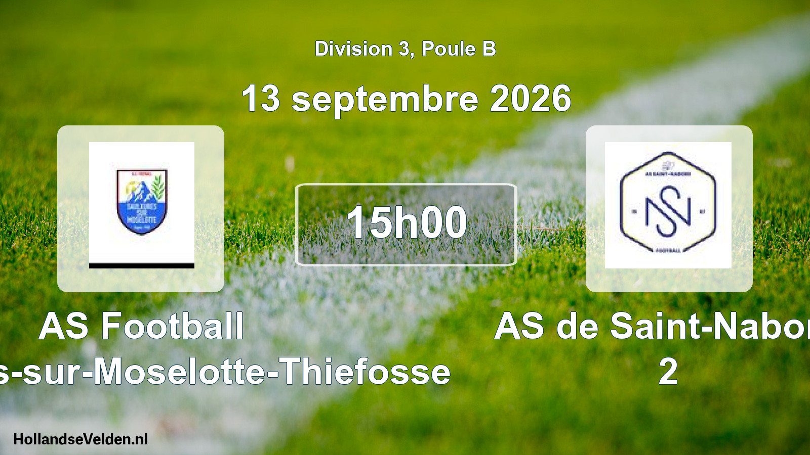 Match programmé: AS Football Saulxures-sur-Moselotte-Thiefosse - AS de Saint-Nabord 2 (13 septembre 2026)