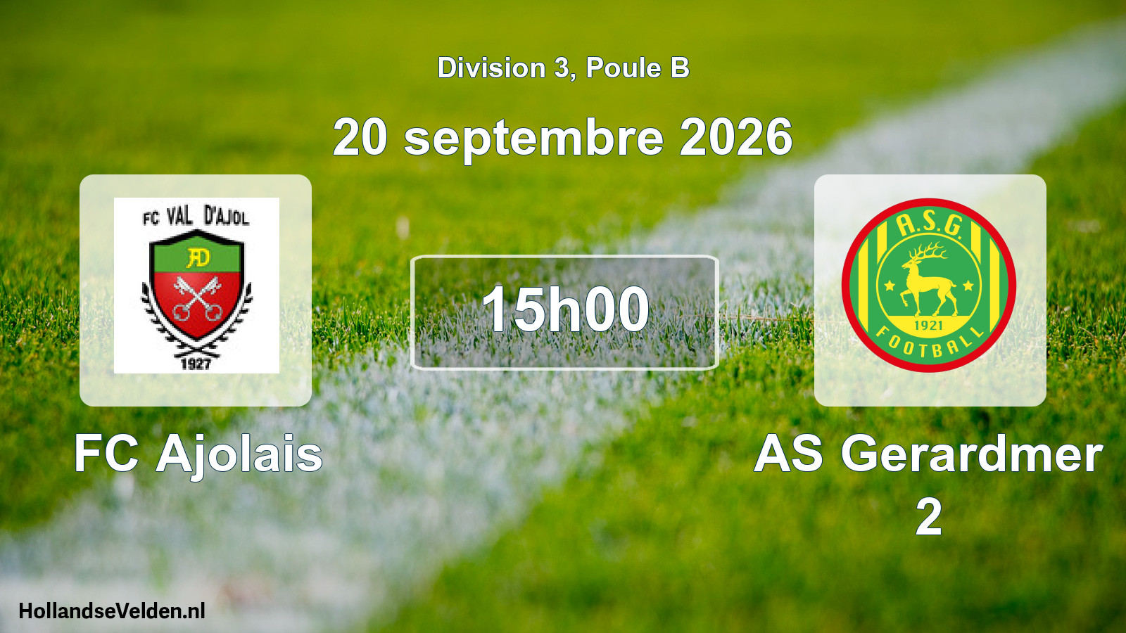 Match programmé: FC Ajolais - AS Gerardmer 2 (20 septembre 2026)