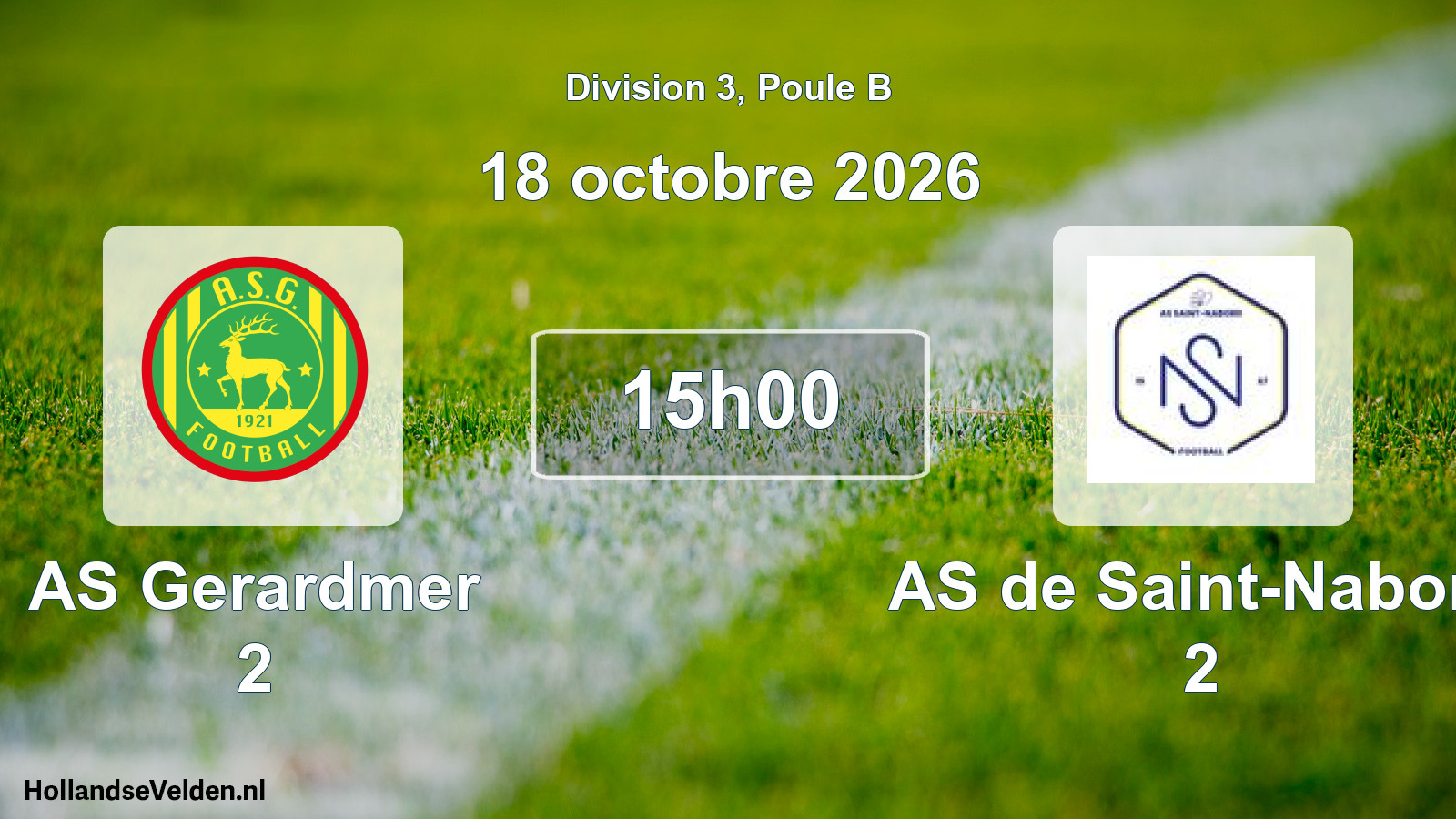 Scheduled Match: AS Gerardmer 2 - AS de Saint-Nabord 2 (18 October 2026)