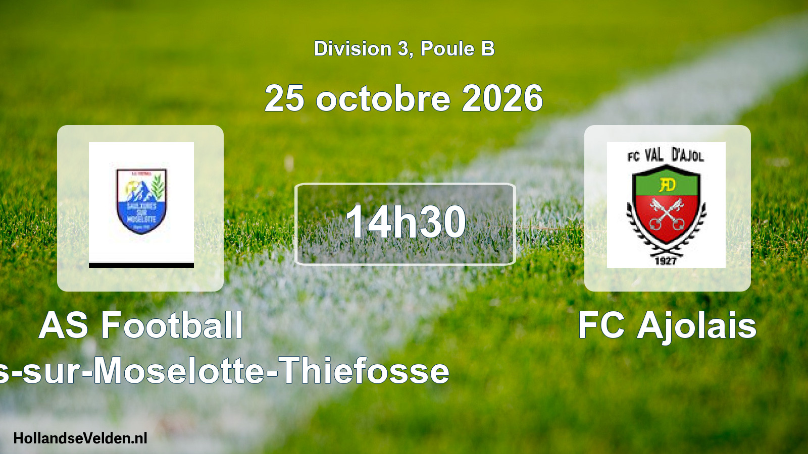 Match programmé: AS Football Saulxures-sur-Moselotte-Thiefosse - FC Ajolais (25 octobre 2026)