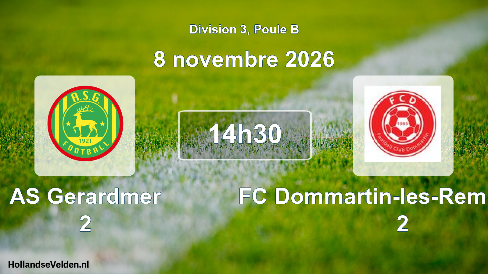 Match programmé: AS Gerardmer 2 - FC Dommartin-les-Remiremont 2 (8 novembre 2026)