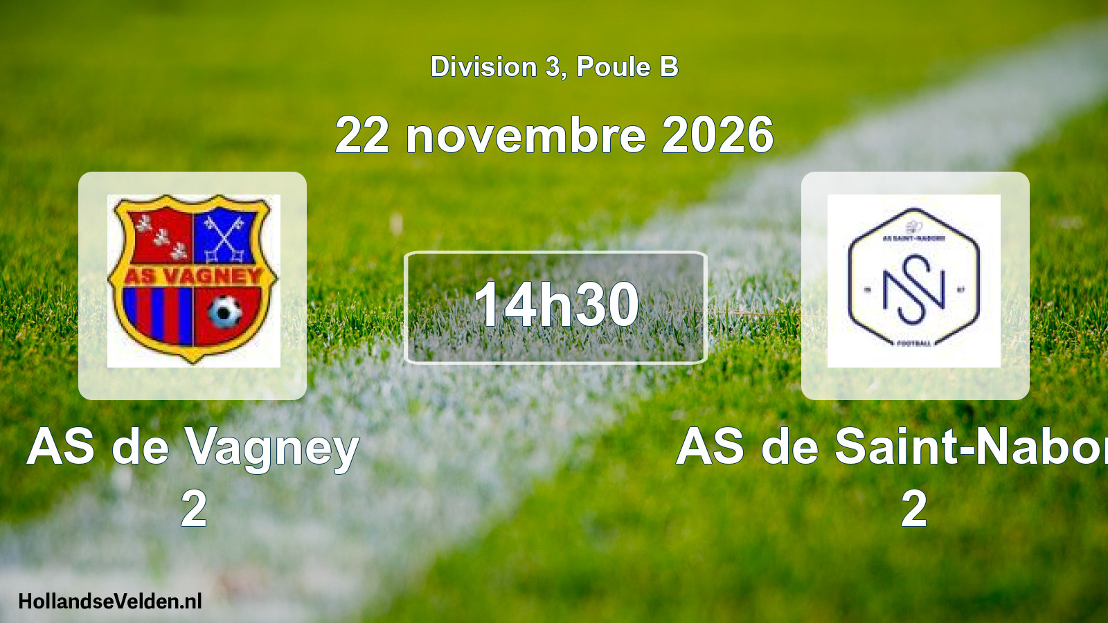 Match programmé: AS de Vagney 2 - AS de Saint-Nabord 2 (22 novembre 2026)