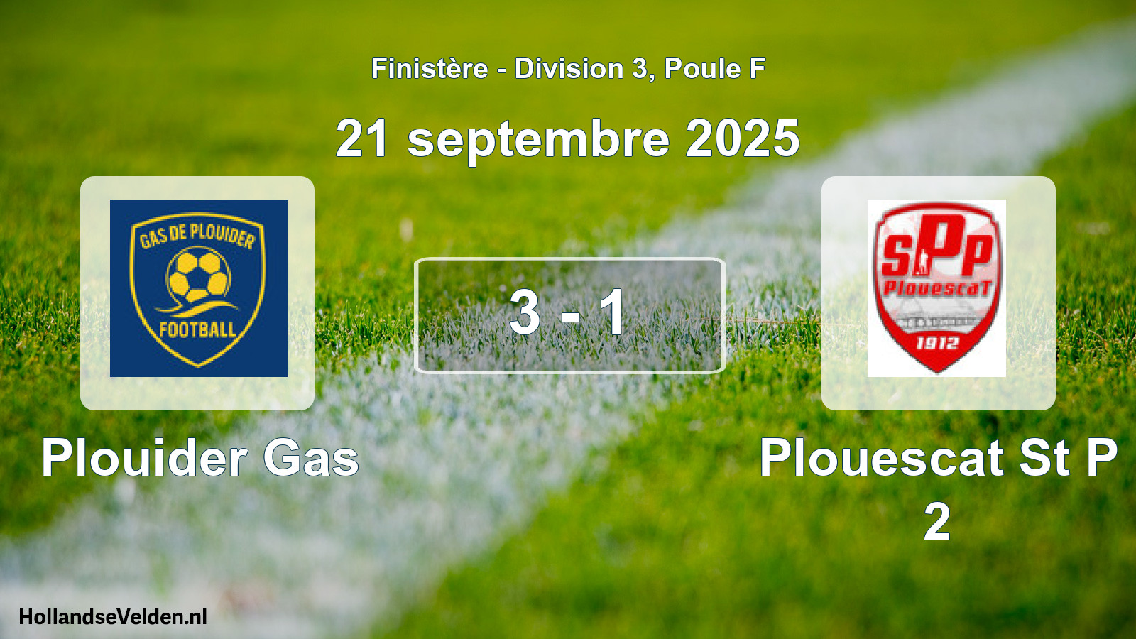 Gespeelde wedstrijd: Plouider Gas - Plouescat St P 2 3 - 1 (21 septembre 2025)