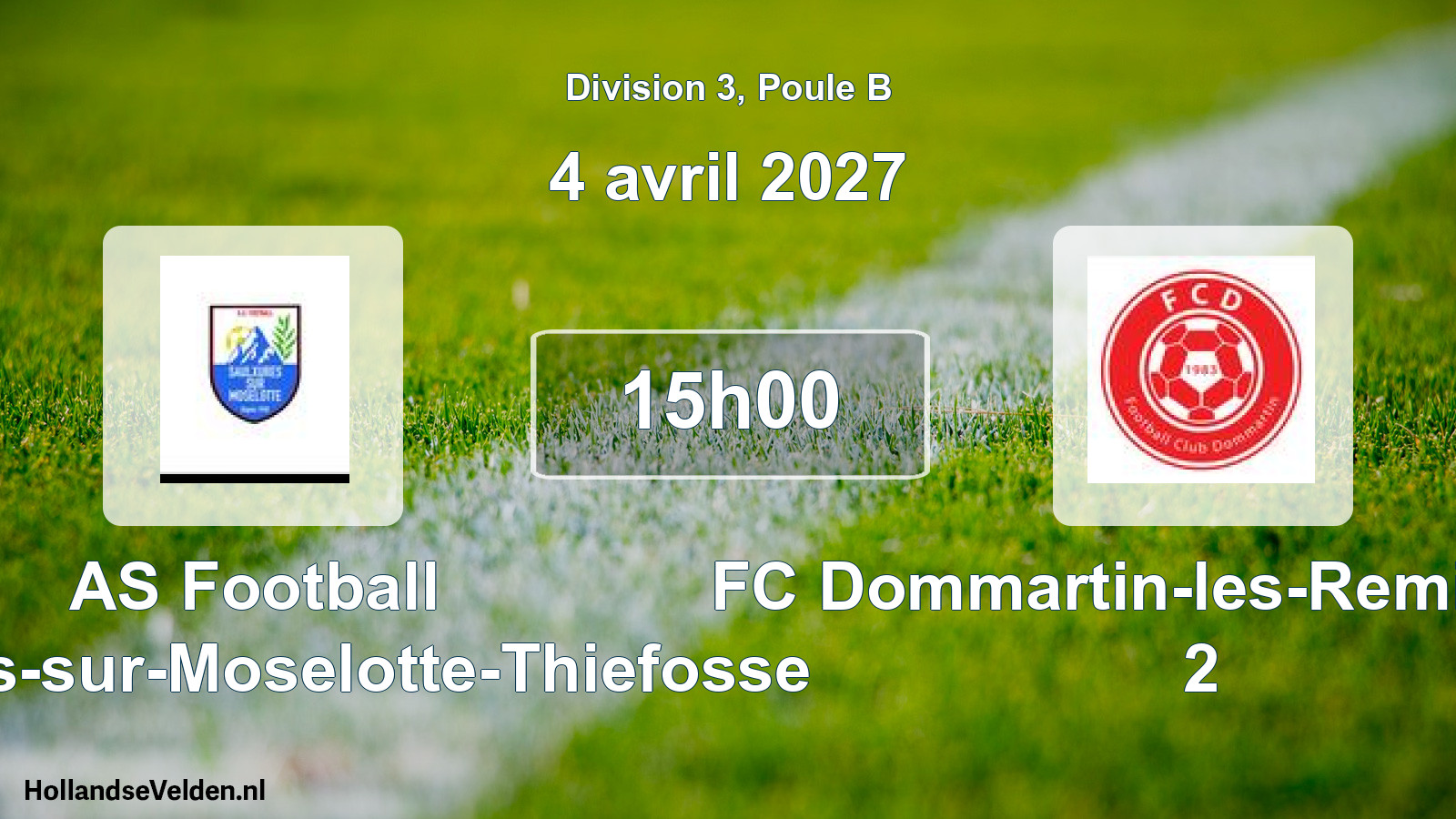 Scheduled Match: AS Football Saulxures-sur-Moselotte-Thiefosse - FC Dommartin-les-Remiremont 2 (4 April 2027)