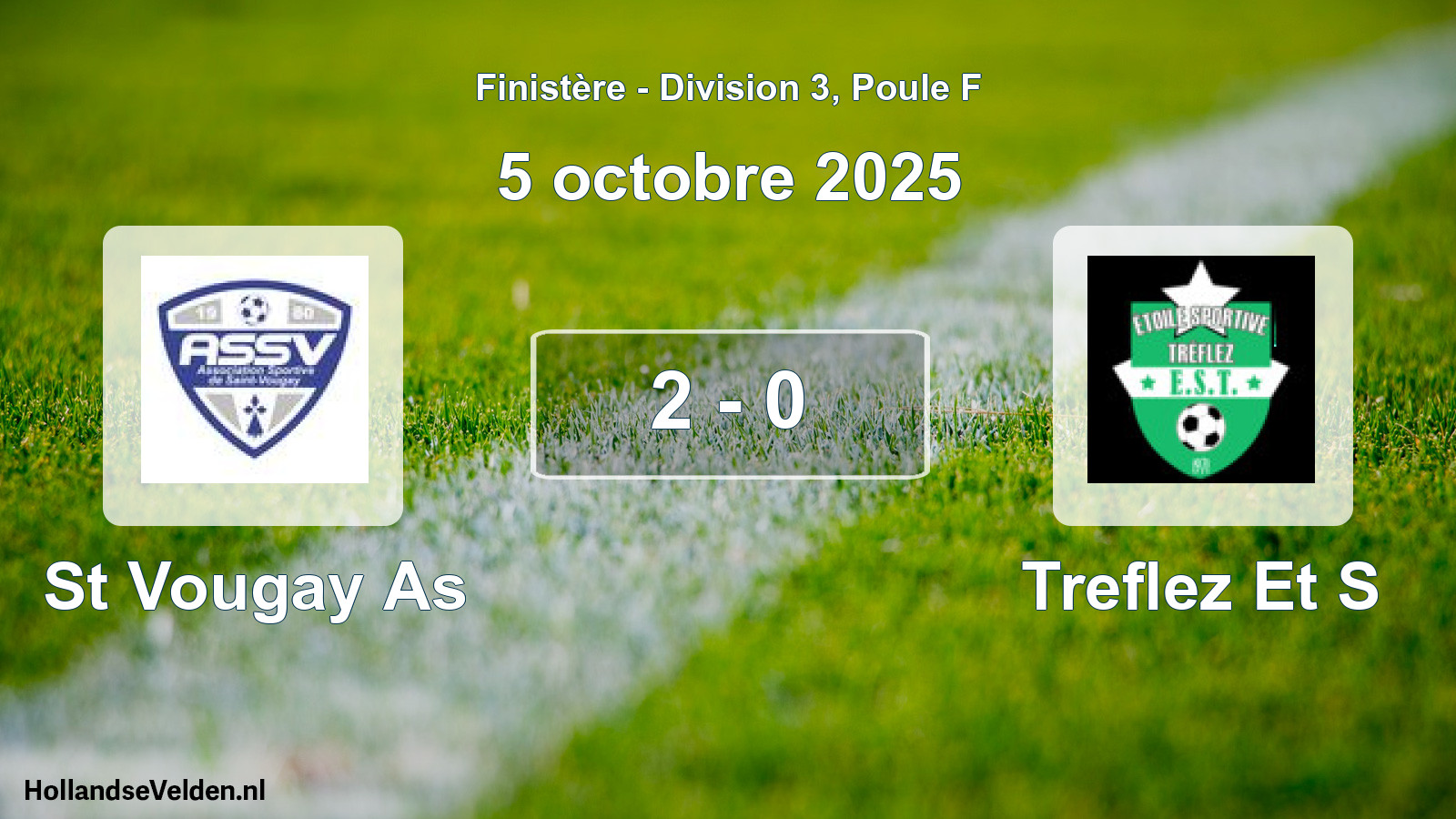 Gespeelde wedstrijd: St Vougay As - Treflez Et S 2 - 0 (5 oktober 2025)