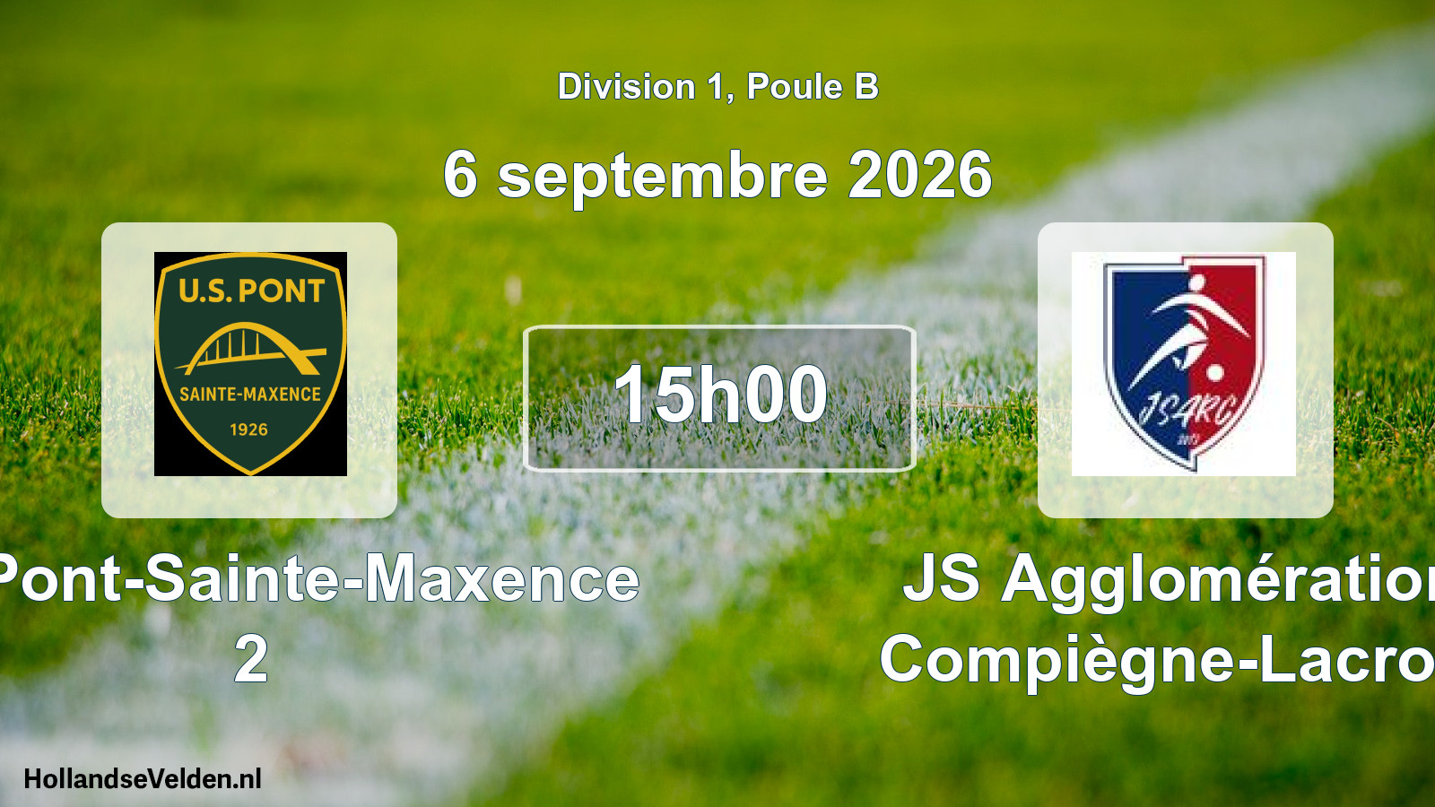 Geplande wedstrijd: US Pont-Sainte-Maxence 2 - JS Agglomération Compiègne-Lacroix (6 september 2026)