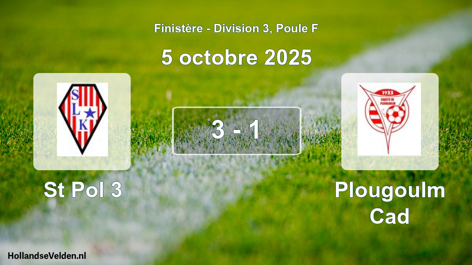 Gespeelde wedstrijd: St Pol 3 - Plougoulm Cad 3 - 1 (5 oktober 2025)