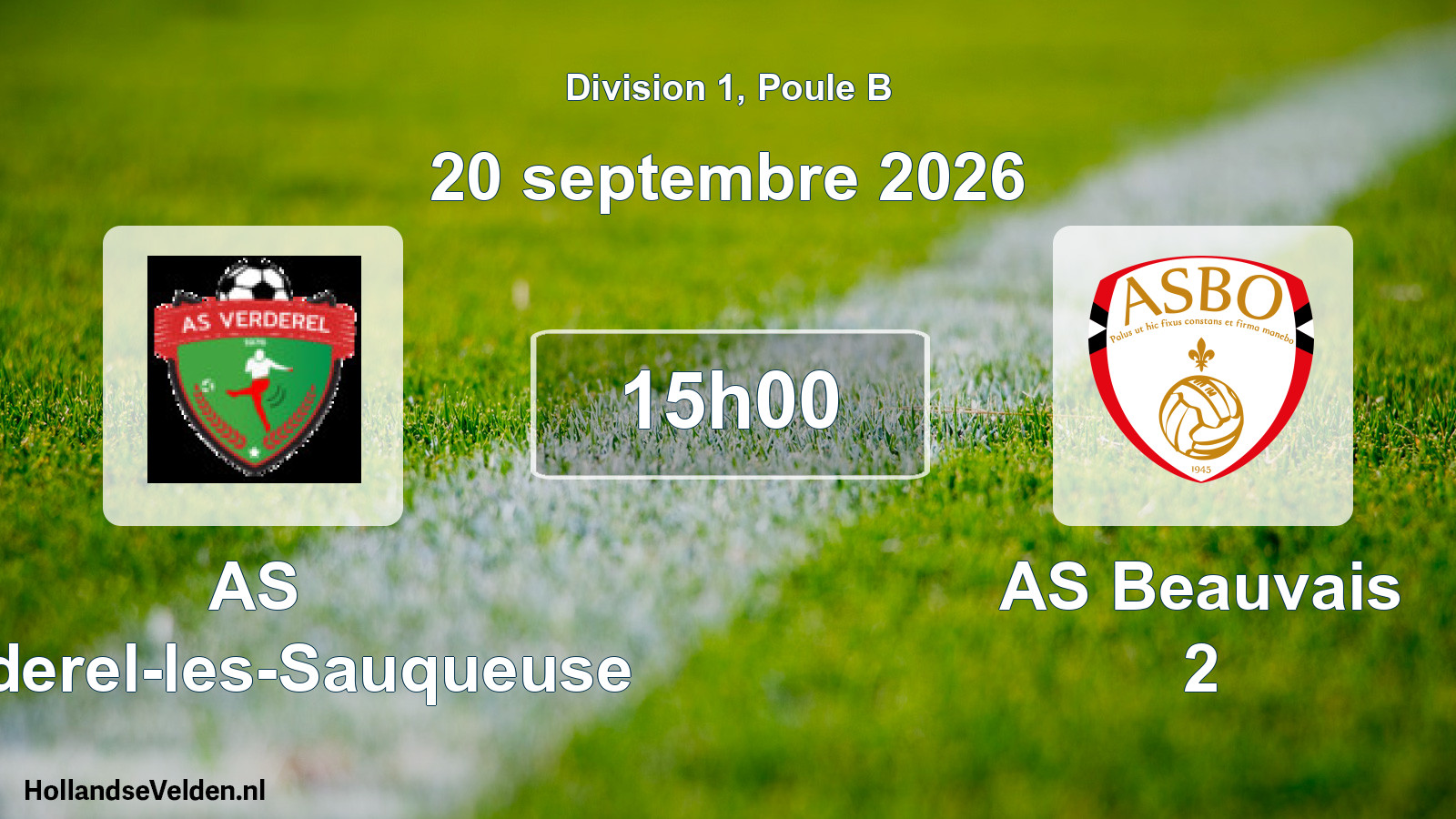 Geplande wedstrijd: AS Verderel-les-Sauqueuse - AS Beauvais 2 (20 september 2026)