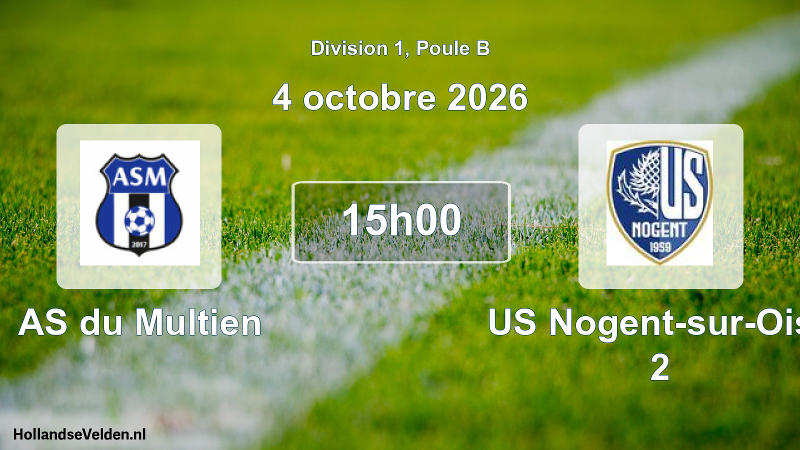 Geplande wedstrijd: AS du Multien - US Nogent-sur-Oise 2 (4 oktober 2026)