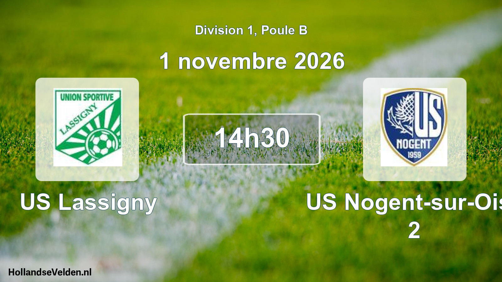 Match programmé: US Lassigny - US Nogent-sur-Oise 2 (1 novembre 2026)