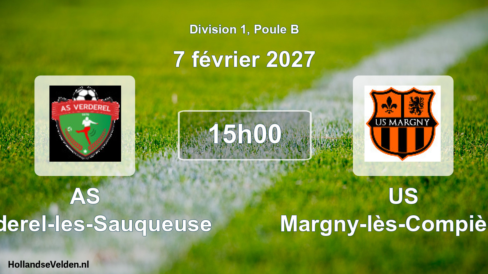 Match programmé: AS Verderel-les-Sauqueuse - US Margny-lès-Compiègne (7 février 2027)