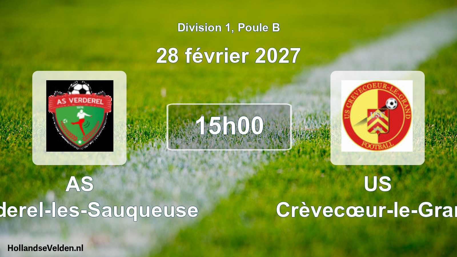 Scheduled Match: AS Verderel-les-Sauqueuse - US Crèvecœur-le-Grand (28 February 2027)