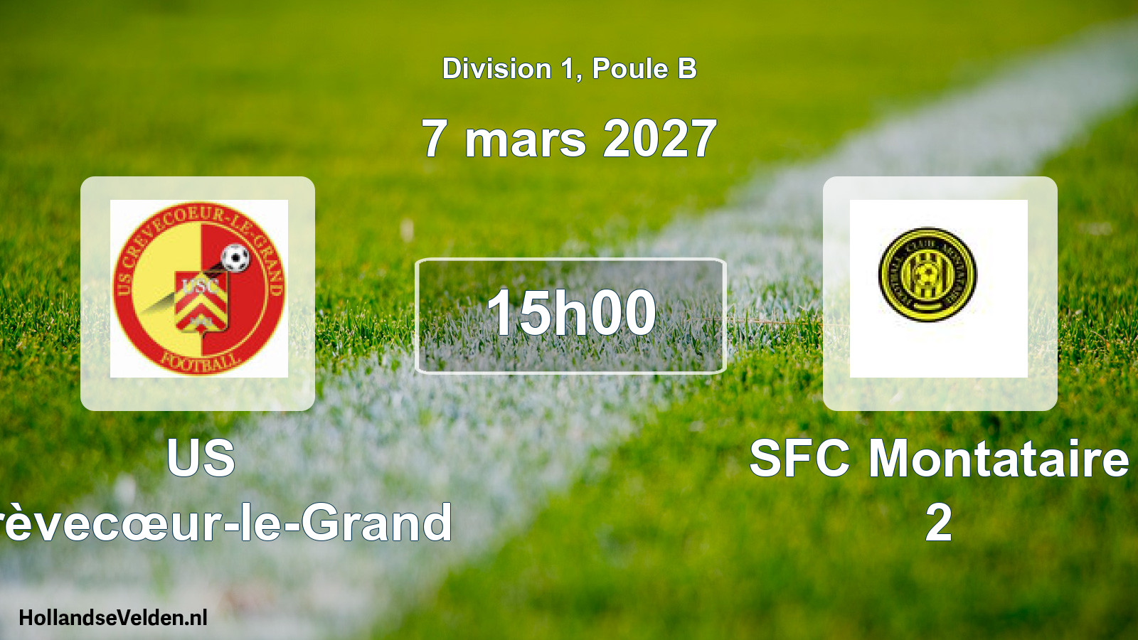 Match programmé: US Crèvecœur-le-Grand - SFC Montataire 2 (7 mars 2027)