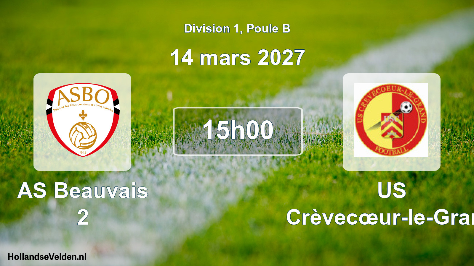 Match programmé: AS Beauvais 2 - US Crèvecœur-le-Grand (14 mars 2027)