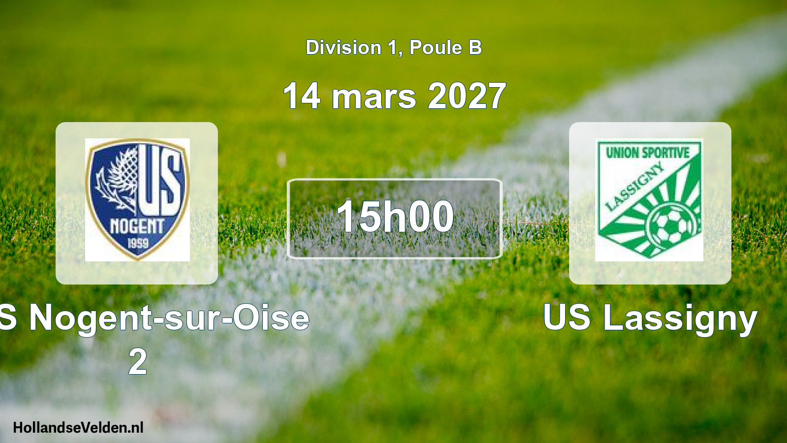Match programmé: US Nogent-sur-Oise 2 - US Lassigny (14 mars 2027)