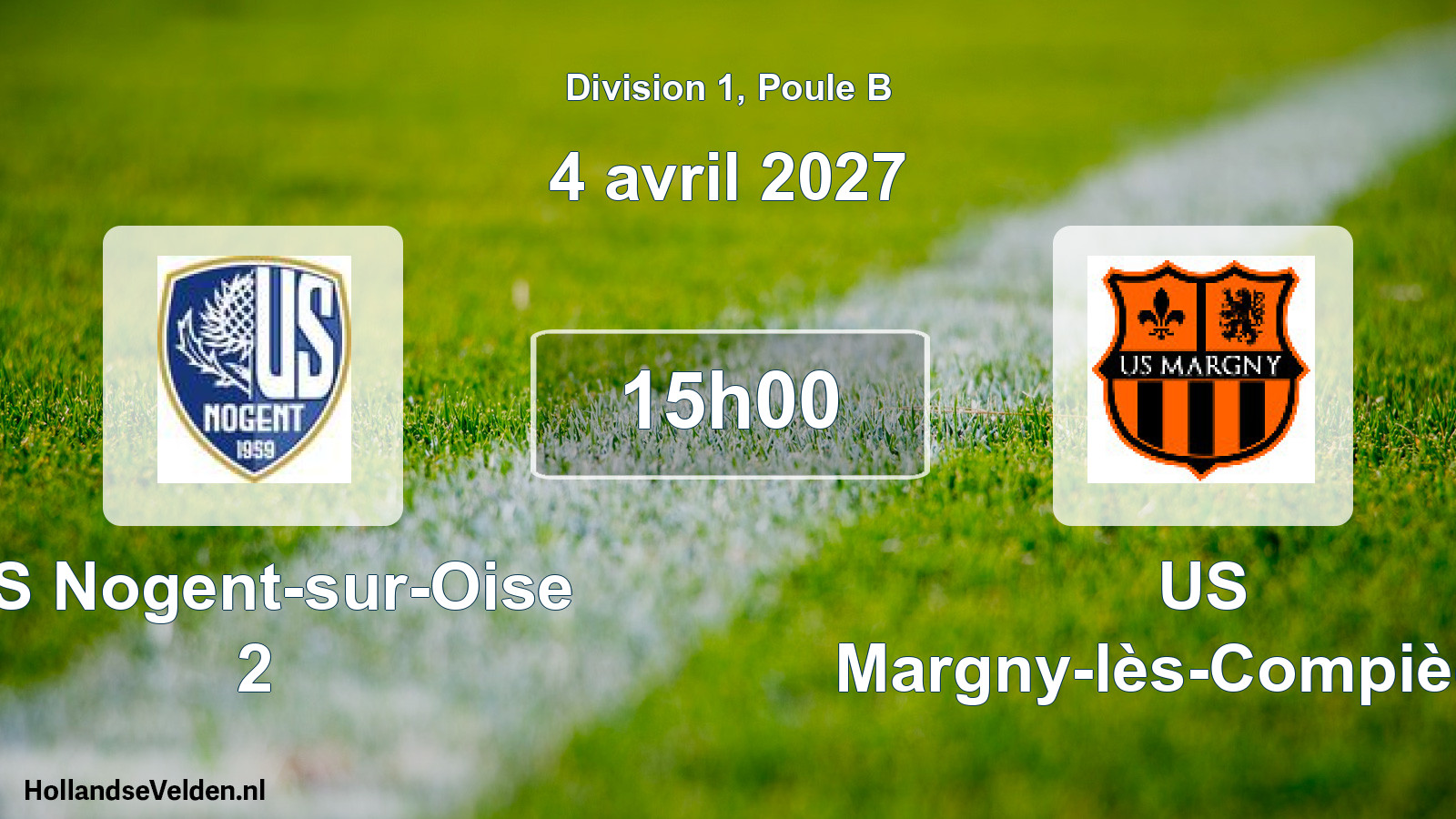 Match programmé: US Nogent-sur-Oise 2 - US Margny-lès-Compiègne (4 avril 2027)