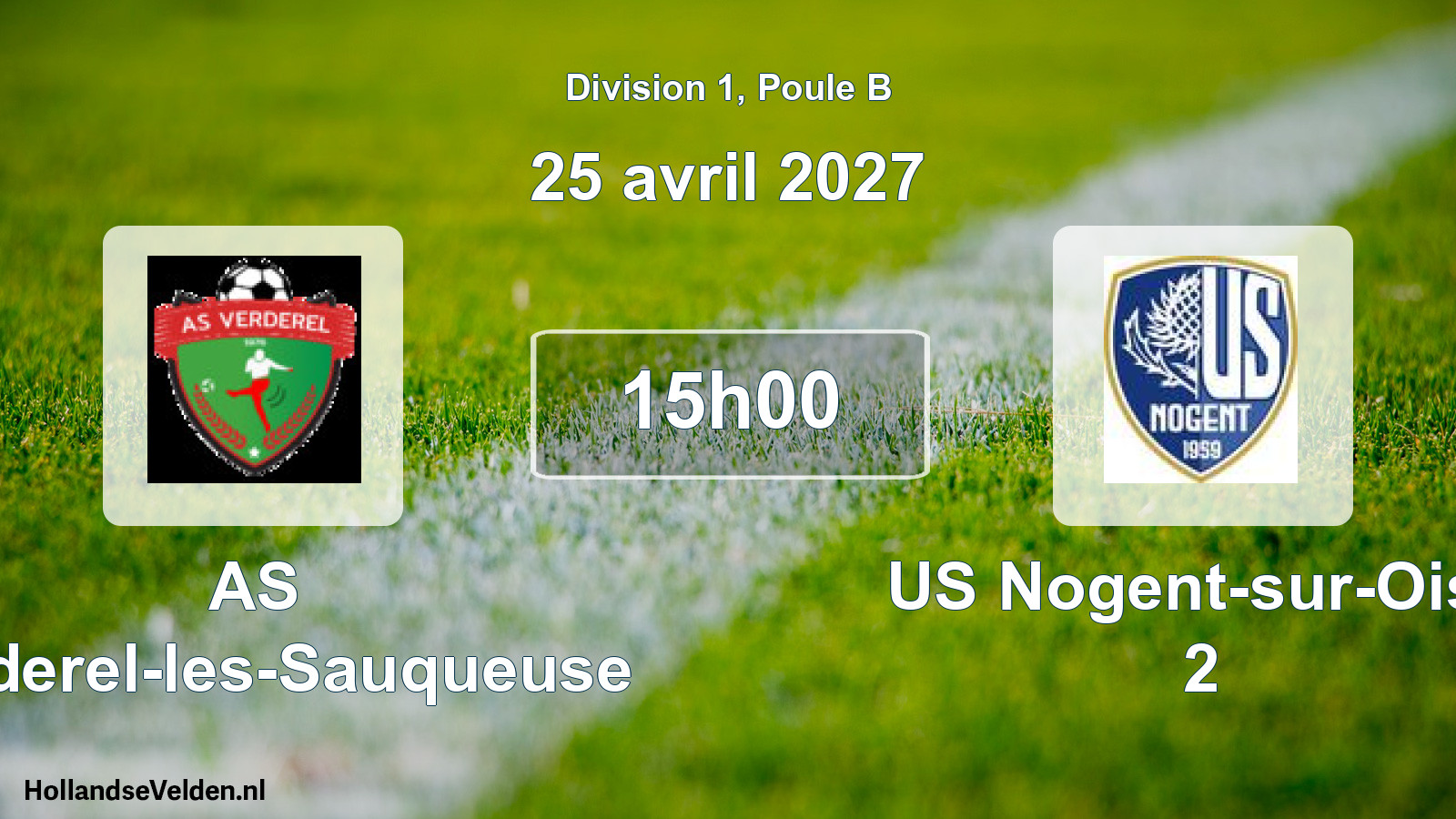 Match programmé: AS Verderel-les-Sauqueuse - US Nogent-sur-Oise 2 (25 avril 2027)