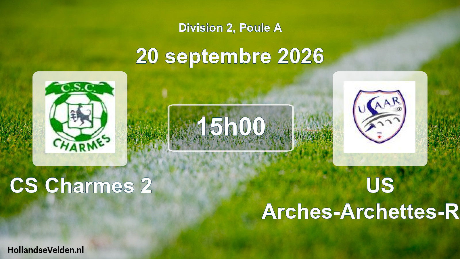 Match programmé: CS Charmes 2 - US Arches-Archettes-Raon (20 septembre 2026)