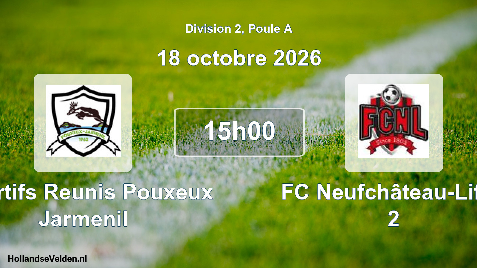 Match programmé: Sportifs Reunis Pouxeux Jarmenil - FC Neufchâteau-Liffol 2 (18 octobre 2026)