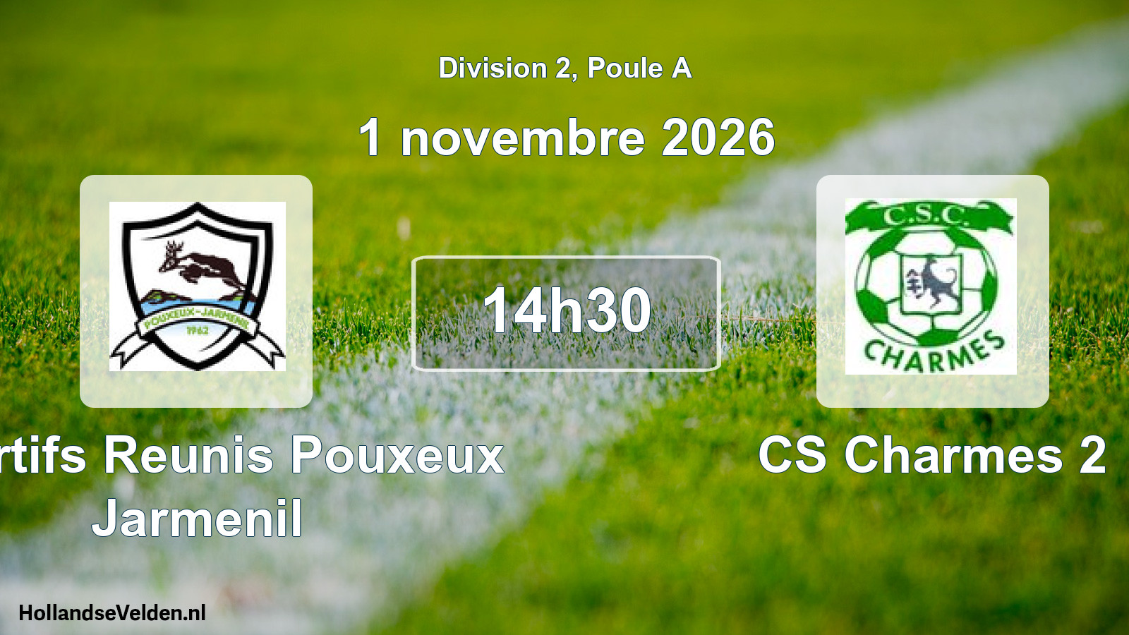 Match programmé: Sportifs Reunis Pouxeux Jarmenil - CS Charmes 2 (1 novembre 2026)