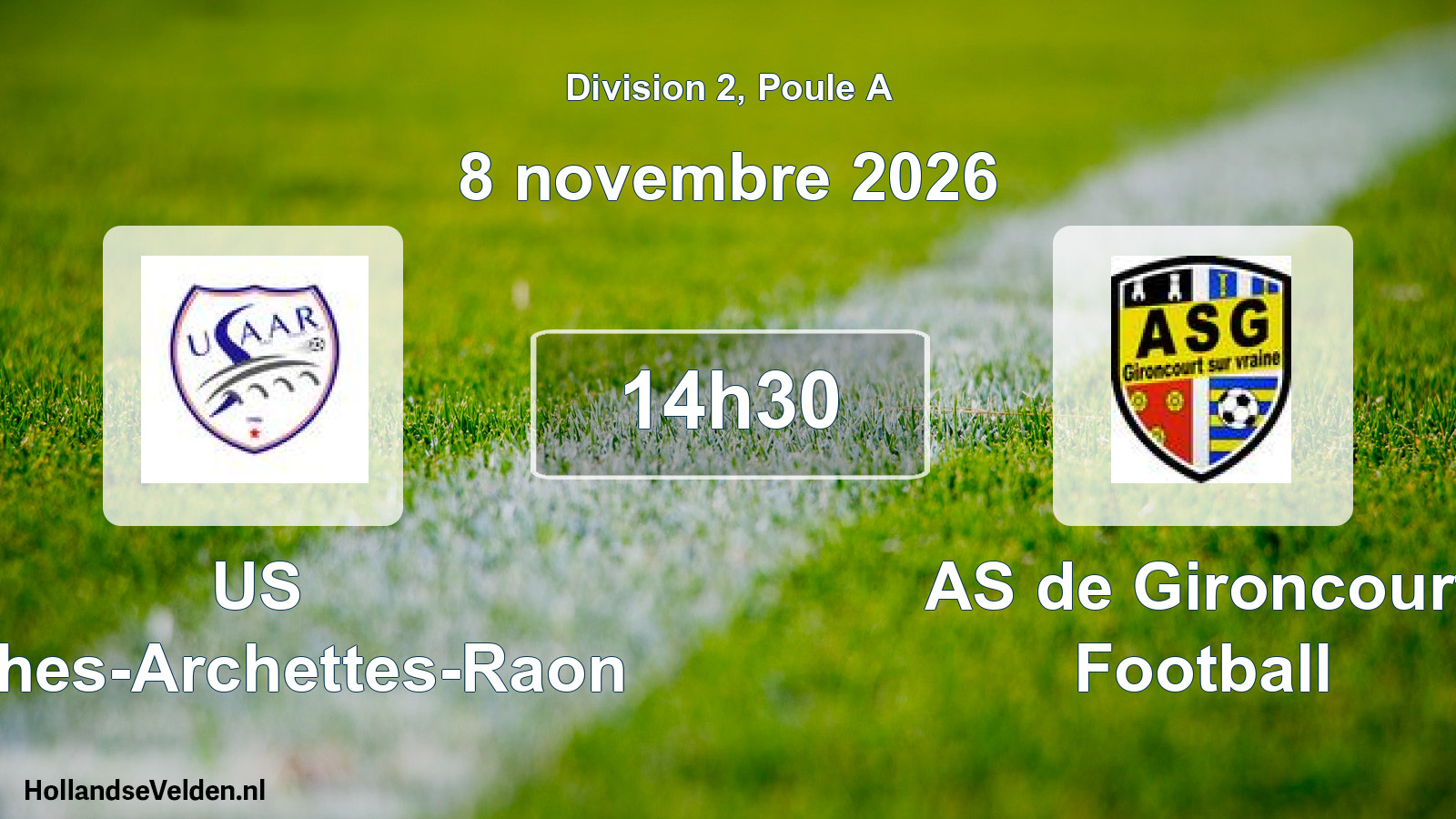 Match programmé: US Arches-Archettes-Raon - AS de Gironcourt Football (8 novembre 2026)