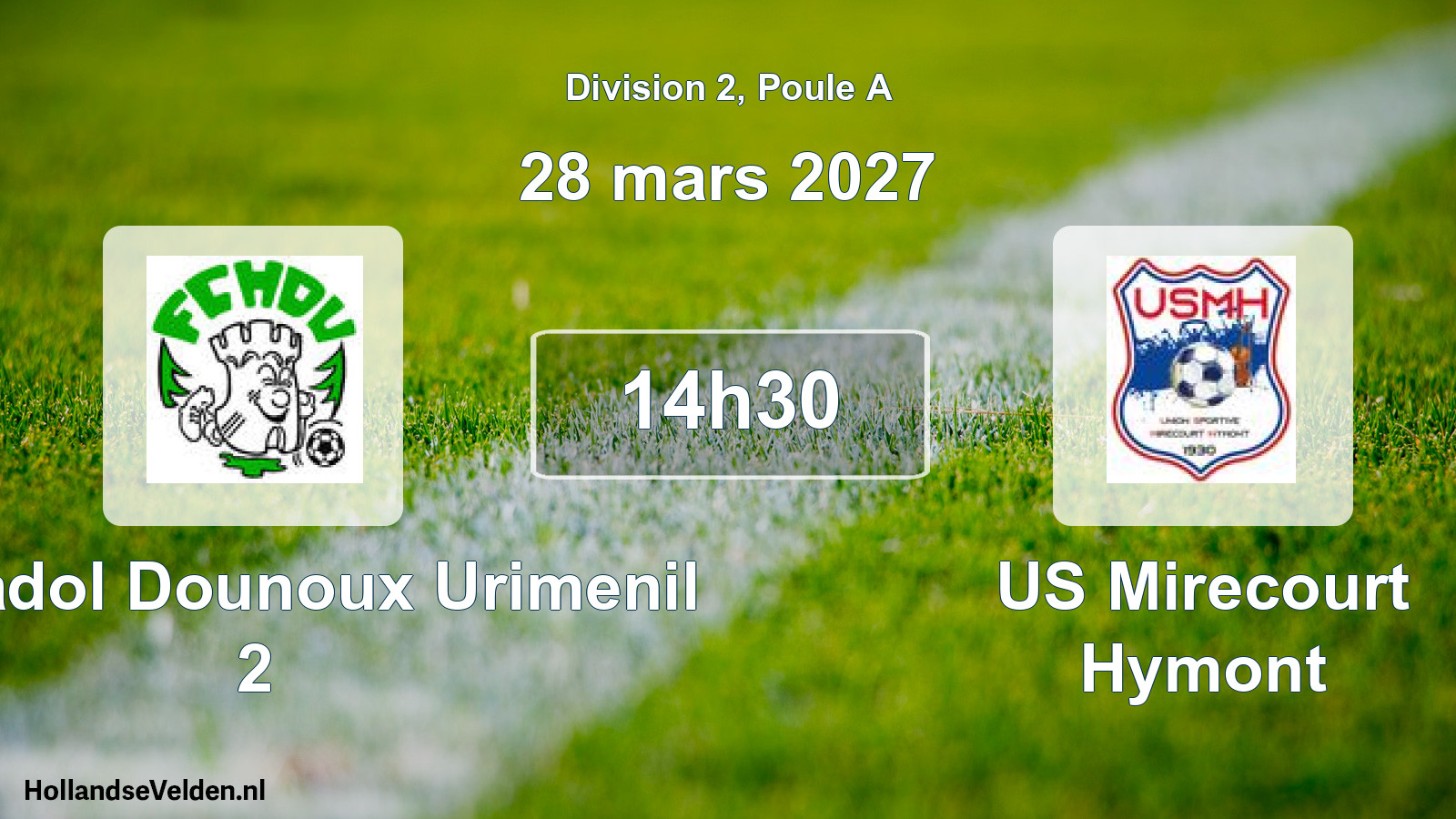 Match programmé: FC Hadol Dounoux Urimenil 2 - US Mirecourt Hymont (28 mars 2027)