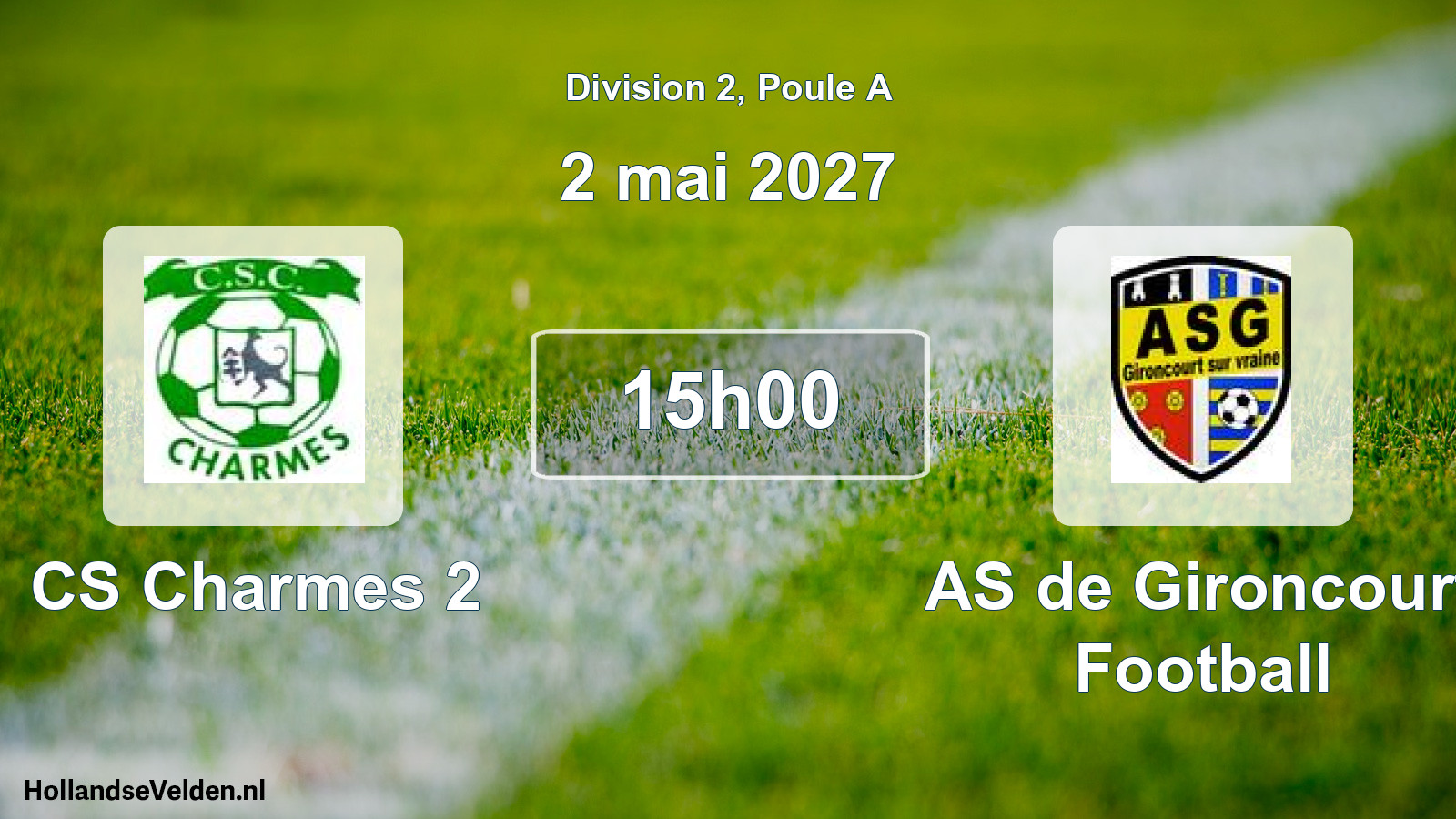 Match programmé: CS Charmes 2 - AS de Gironcourt Football (2 mai 2027)