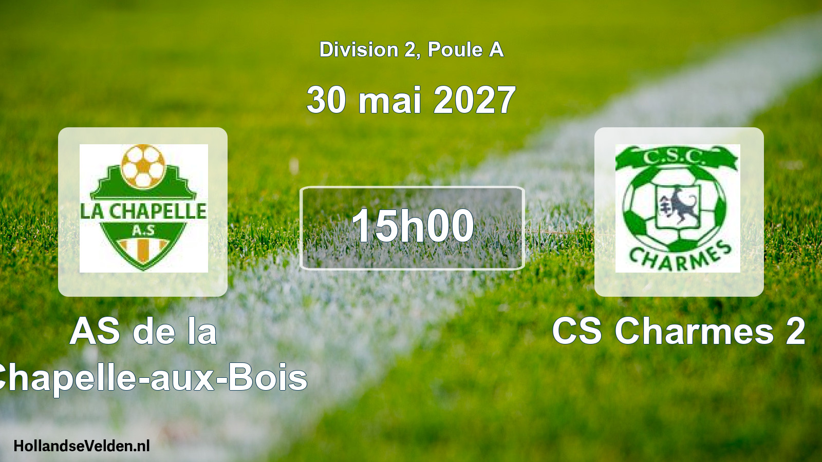 Match programmé: AS de la Chapelle-aux-Bois - CS Charmes 2 (30 mai 2027)