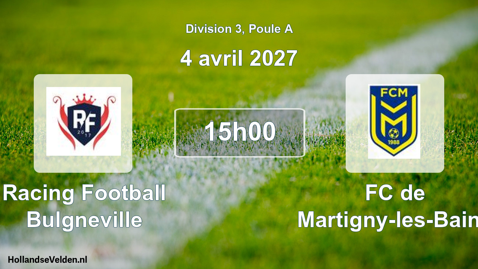Match programmé: Racing Football Bulgneville - FC de Martigny-les-Bains (4 avril 2027)