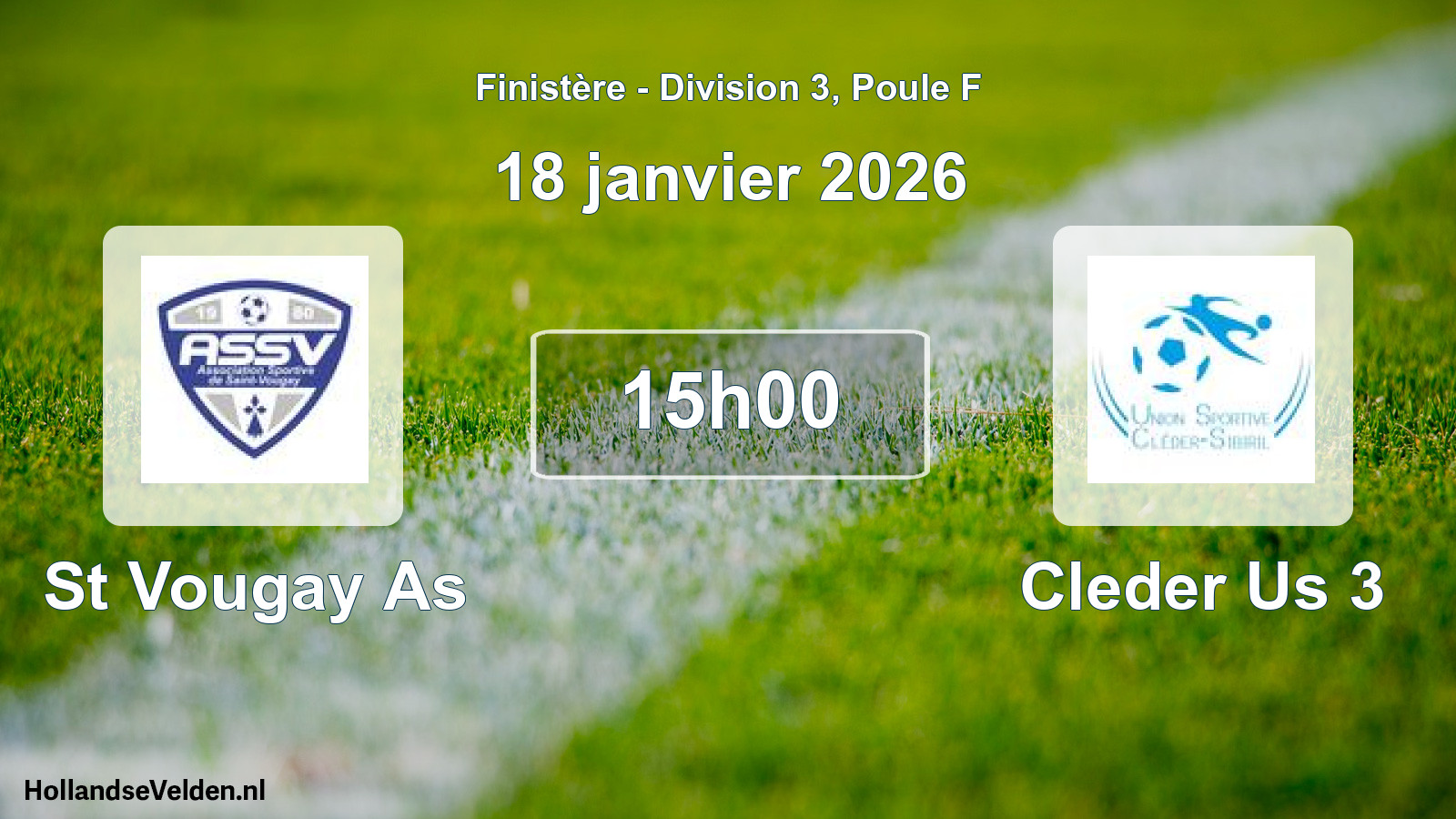 Geplande wedstrijd: St Vougay As - Cleder Us 3 (18 janvier 2026)