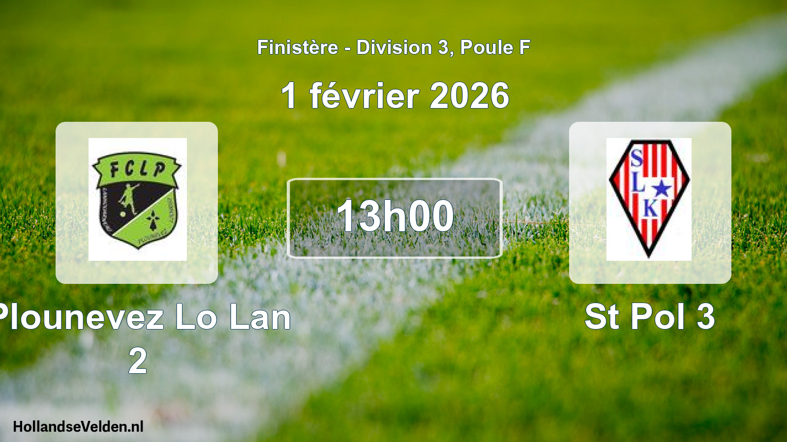 Geplande wedstrijd: Plounevez Lo Lan 2 - St Pol 3 (1 février 2026)
