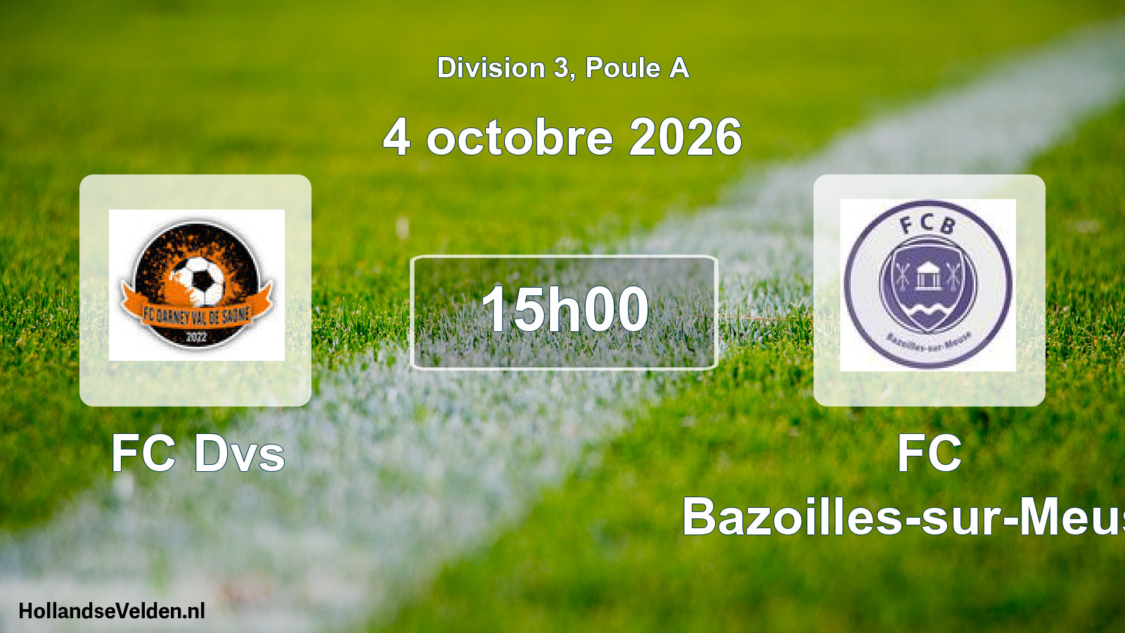 Match programmé: FC Dvs - FC Bazoilles-sur-Meuse (4 octobre 2026)