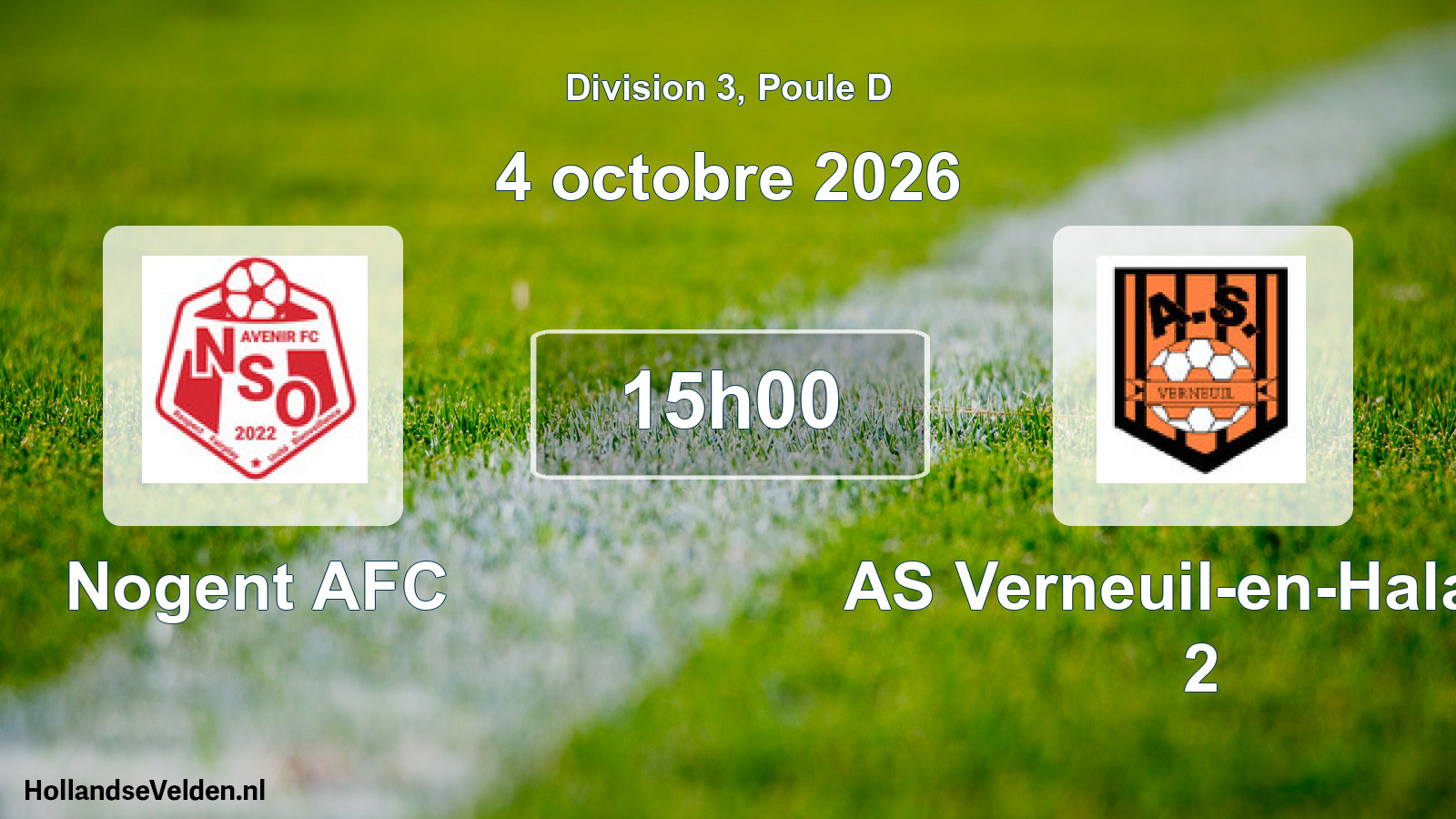 Match programmé: Nogent AFC - AS Verneuil-en-Halatte 2 (4 octobre 2026)