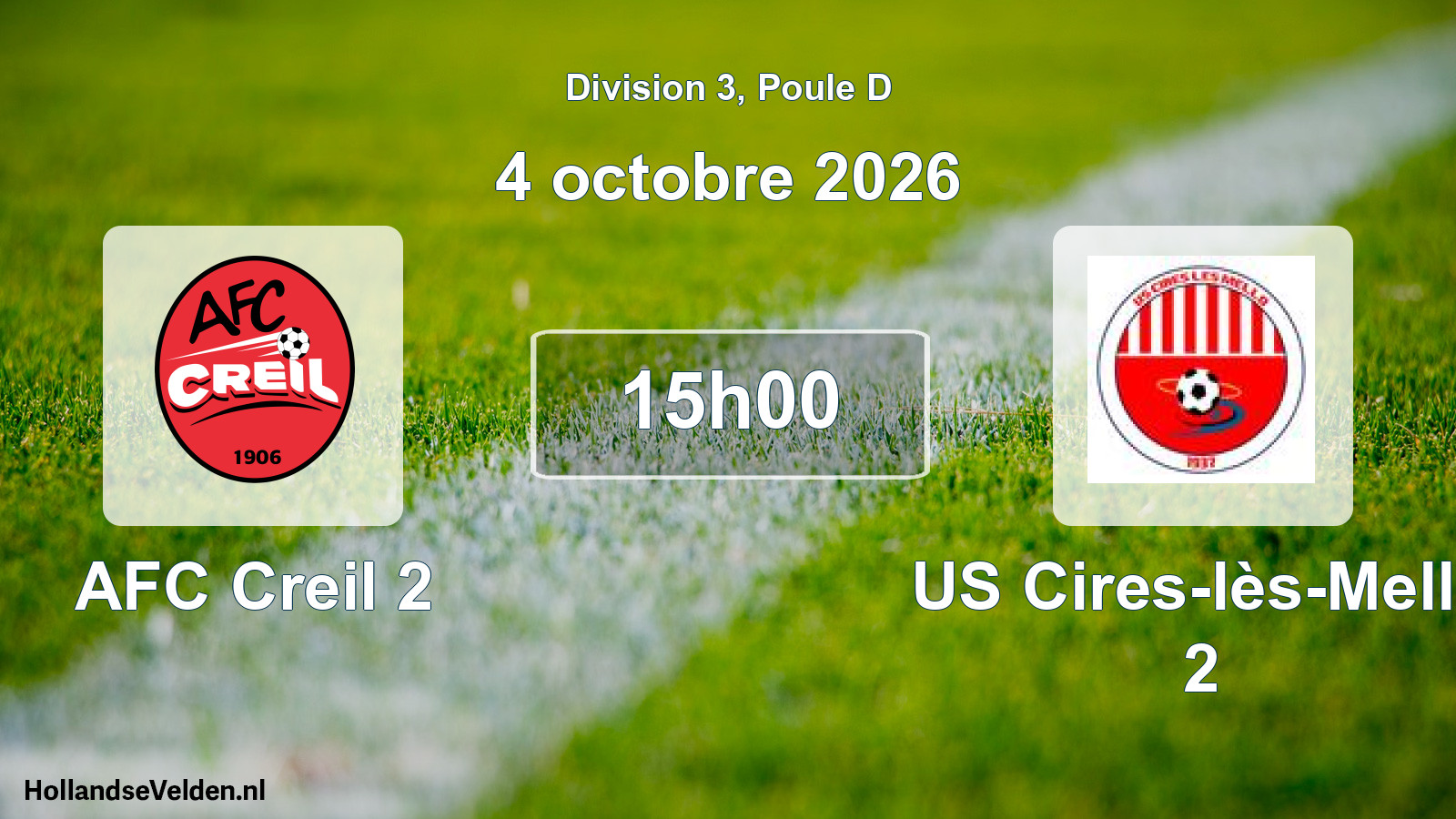 Match programmé: AFC Creil 2 - US Cires-lès-Mello 2 (4 octobre 2026)