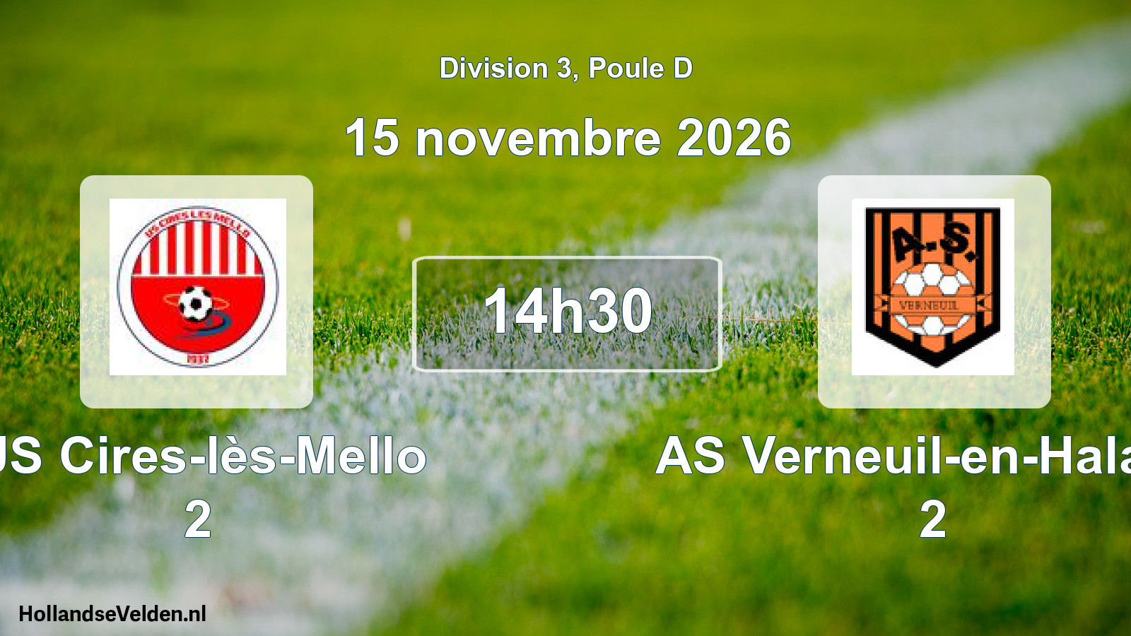 Match programmé: US Cires-lès-Mello 2 - AS Verneuil-en-Halatte 2 (15 novembre 2026)